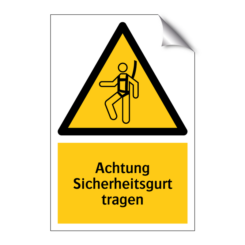 Achtung Sicherheitsgurt tragen