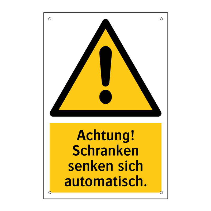 Achtung! Schranken senken sich automatisch.