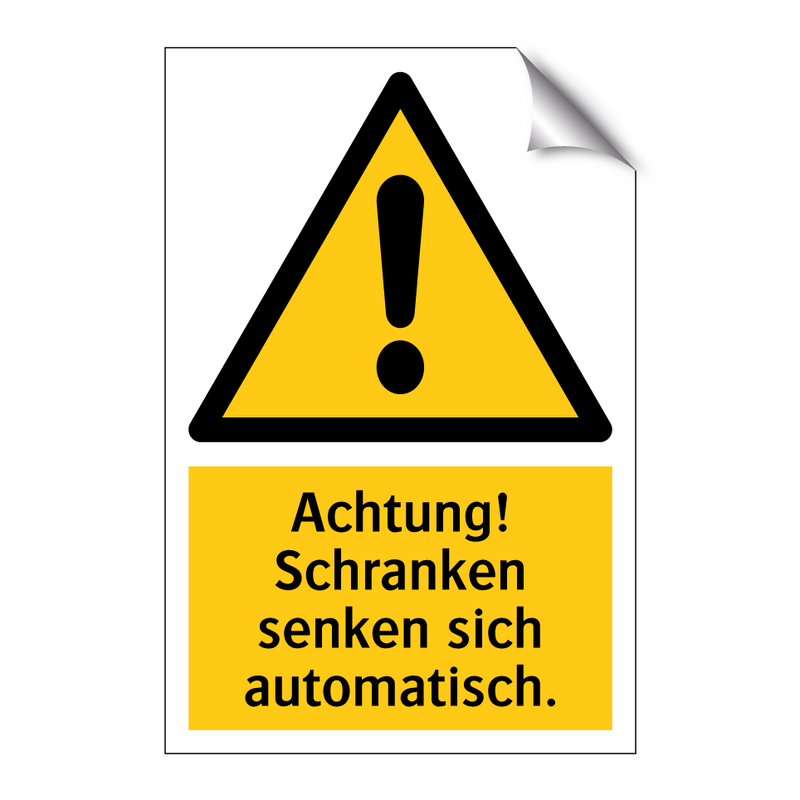 Achtung! Schranken senken sich automatisch.