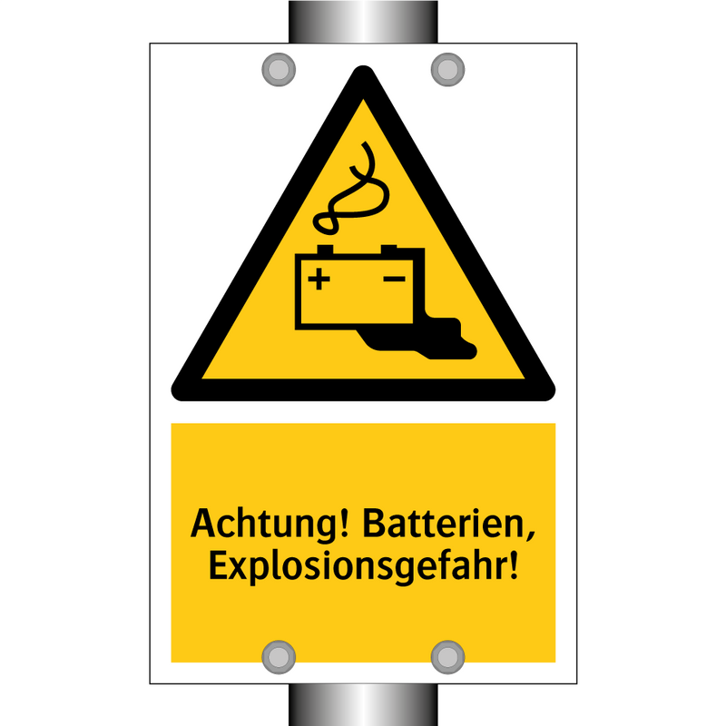 Achtung! Batterien, Explosionsgefahr!