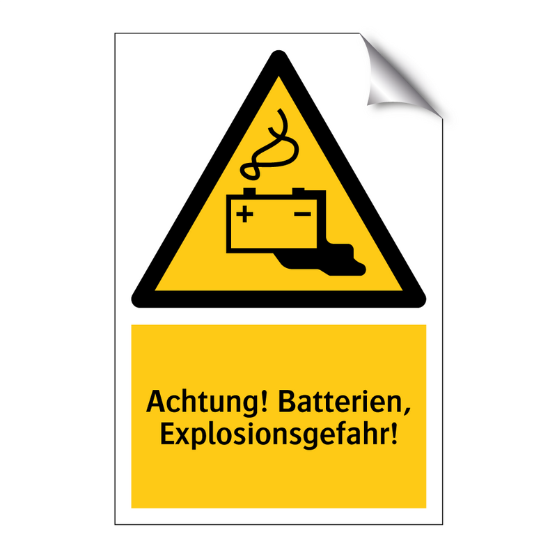 Achtung! Batterien, Explosionsgefahr!