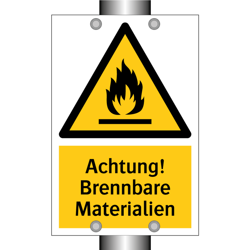 Achtung! Brennbare Materialien