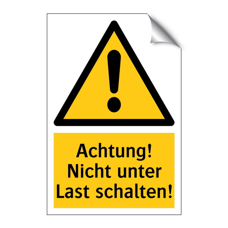 Achtung! Nicht unter Last schalten!