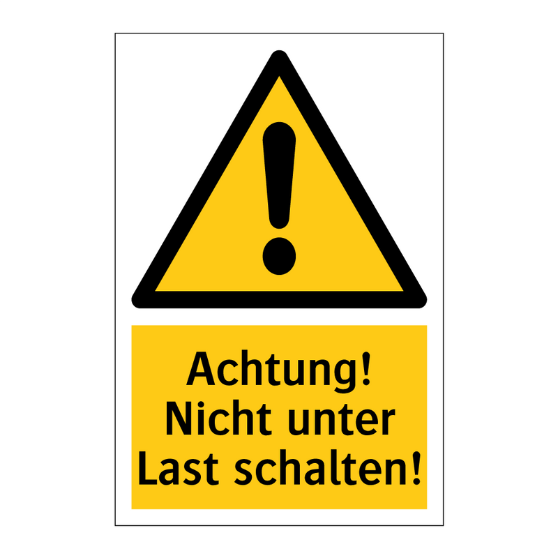 Achtung! Nicht unter Last schalten!