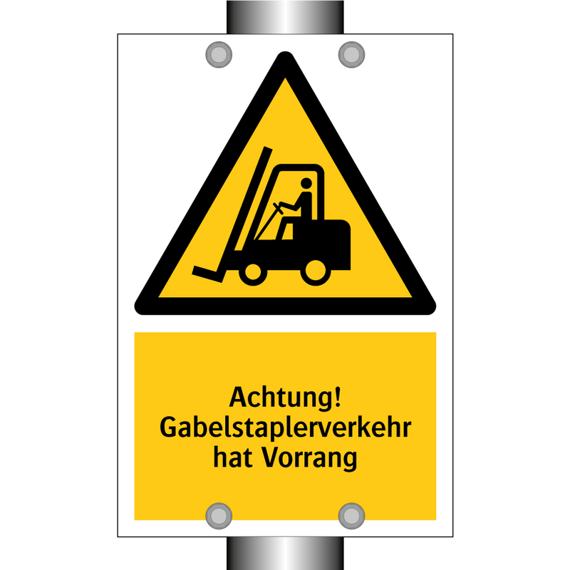 Achtung! Gabelstaplerverkehr hat Vorrang