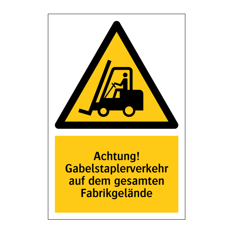 Achtung! Gabelstaplerverkehr auf dem gesamten Fabrikgelände