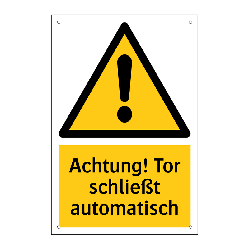 Achtung! Tor schließt automatisch