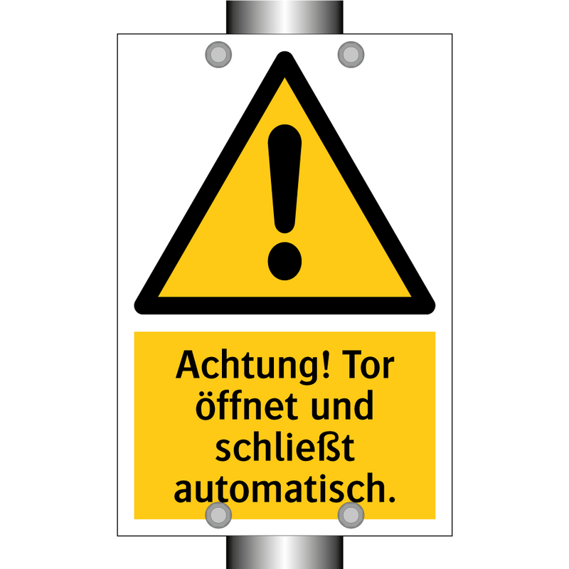 Achtung! Tor öffnet und schließt automatisch.