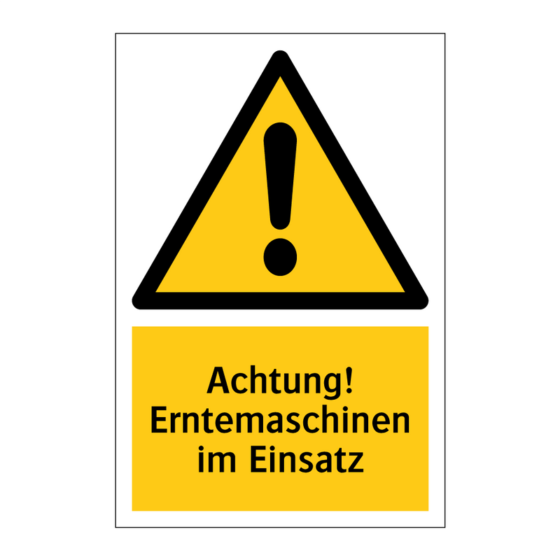 Achtung! Erntemaschinen im Einsatz