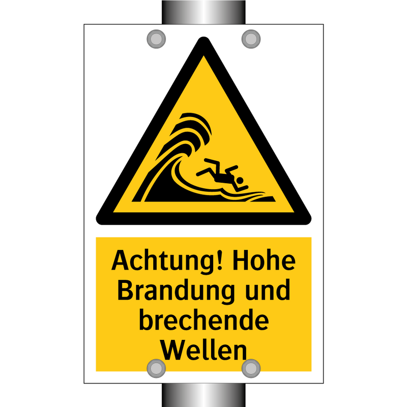 Achtung! Hohe Brandung und brechende Wellen