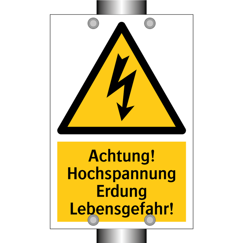 Achtung! Hochspannung Erdung Lebensgefahr!