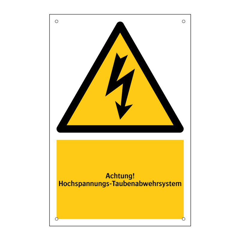 Achtung! Hochspannungs-Taubenabwehrsystem