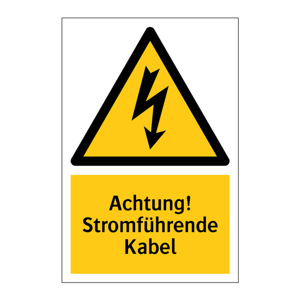 Achtung! Stromführende Kabel