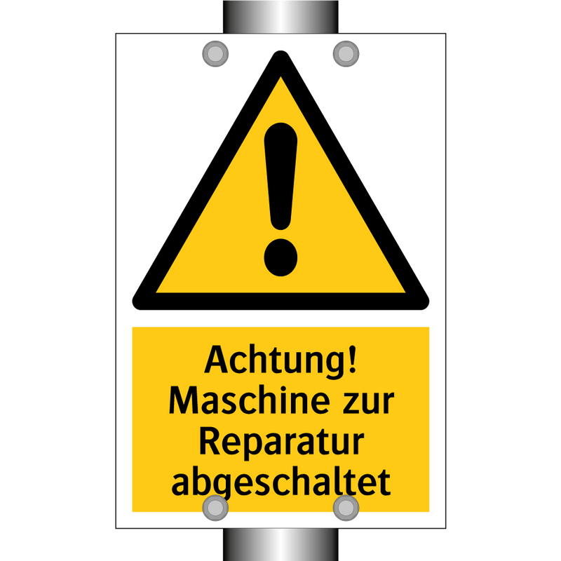 Achtung! Maschine zur Reparatur abgeschaltet