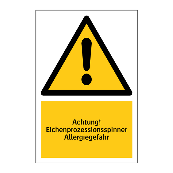 Achtung! Eichenprozessionsspinner Allergiegefahr