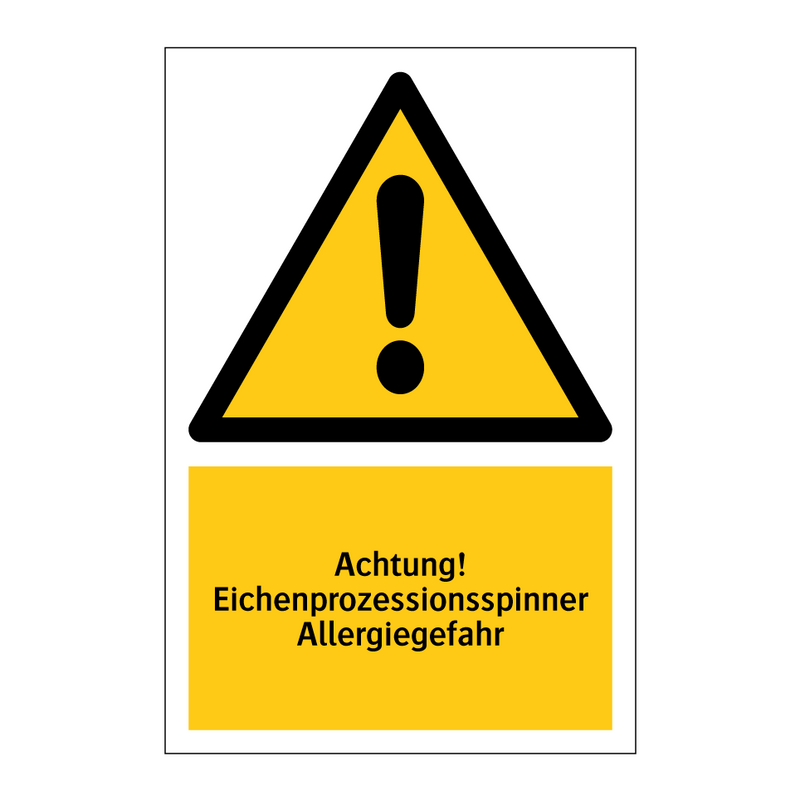 Achtung! Eichenprozessionsspinner Allergiegefahr