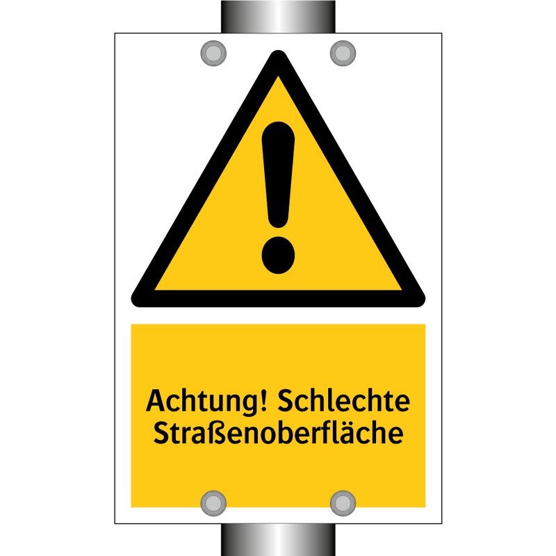 Achtung! Schlechte Straßenoberfläche