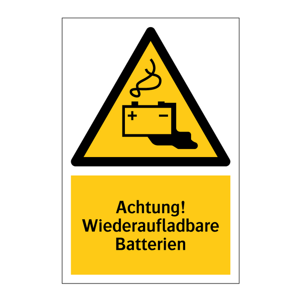 Achtung! Wiederaufladbare Batterien