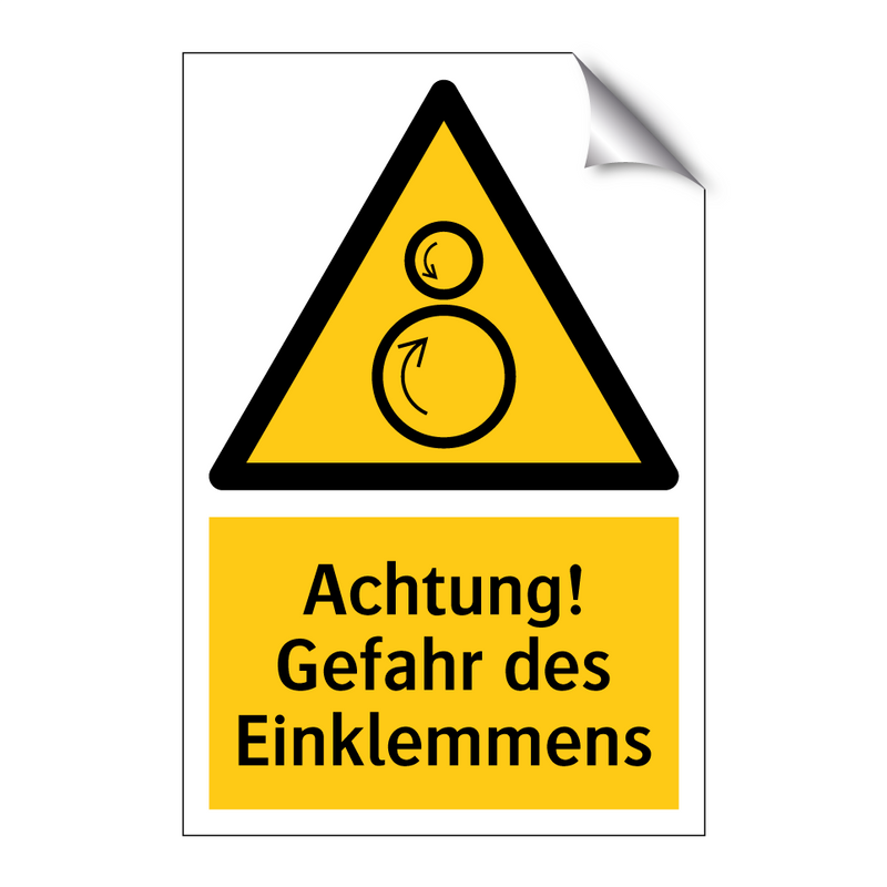 Achtung! Gefahr des Einklemmens