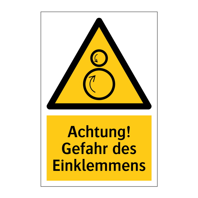 Achtung! Gefahr des Einklemmens