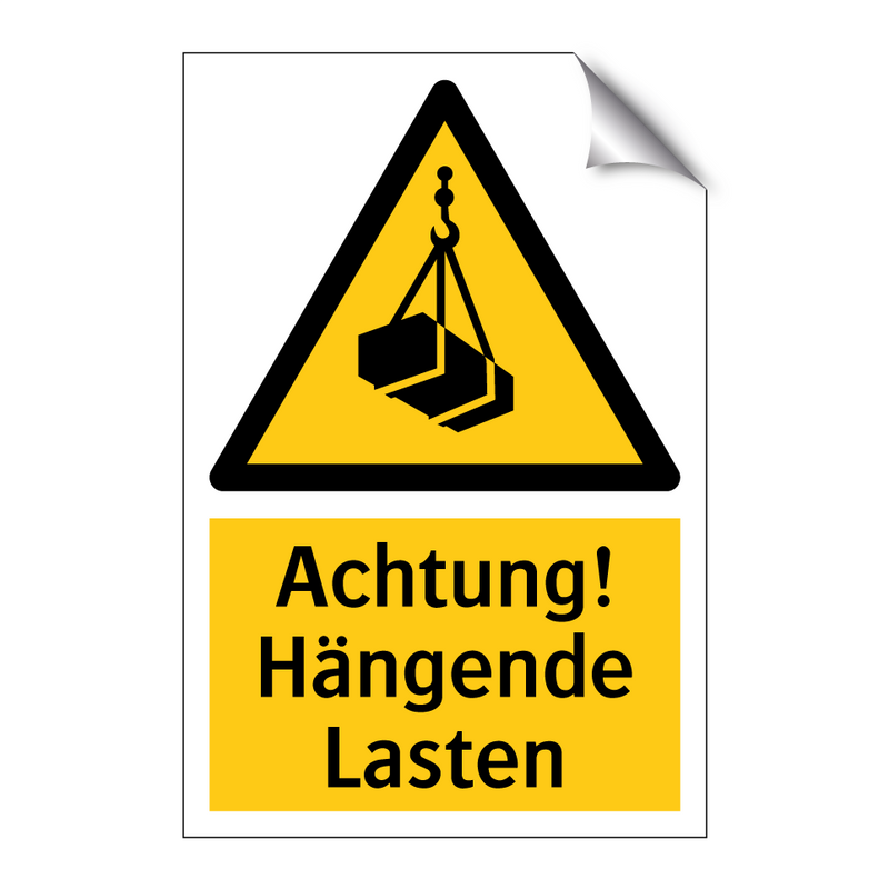 Achtung! Hängende Lasten