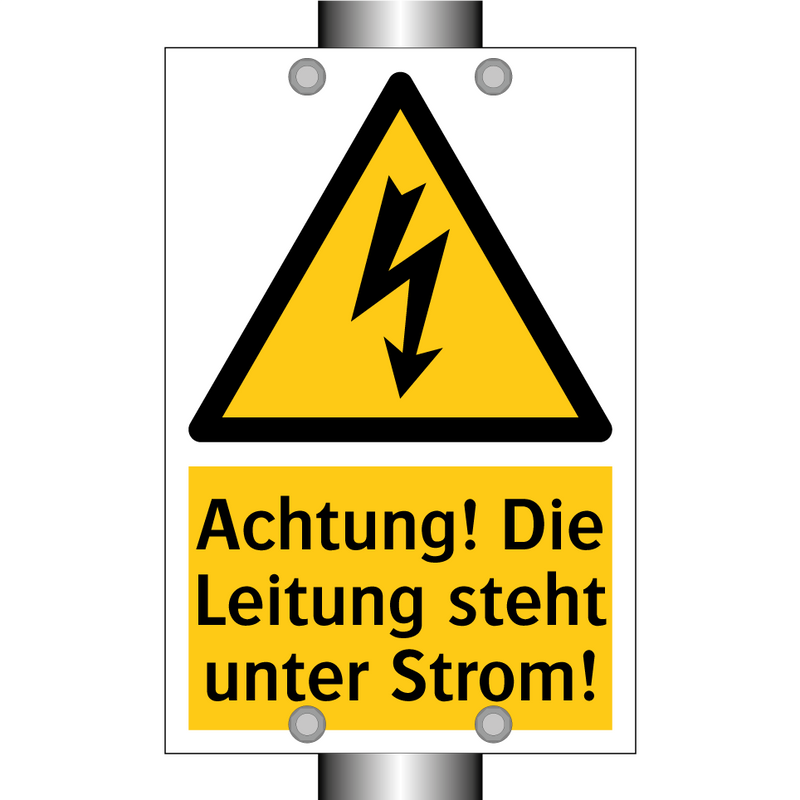 Achtung! Die Leitung steht unter Strom!