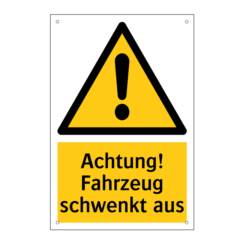 Achtung! Fahrzeug schwenkt aus