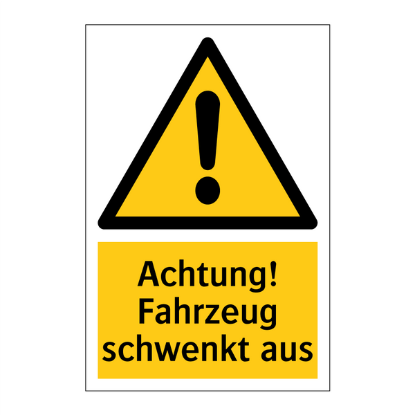 Achtung! Fahrzeug schwenkt aus