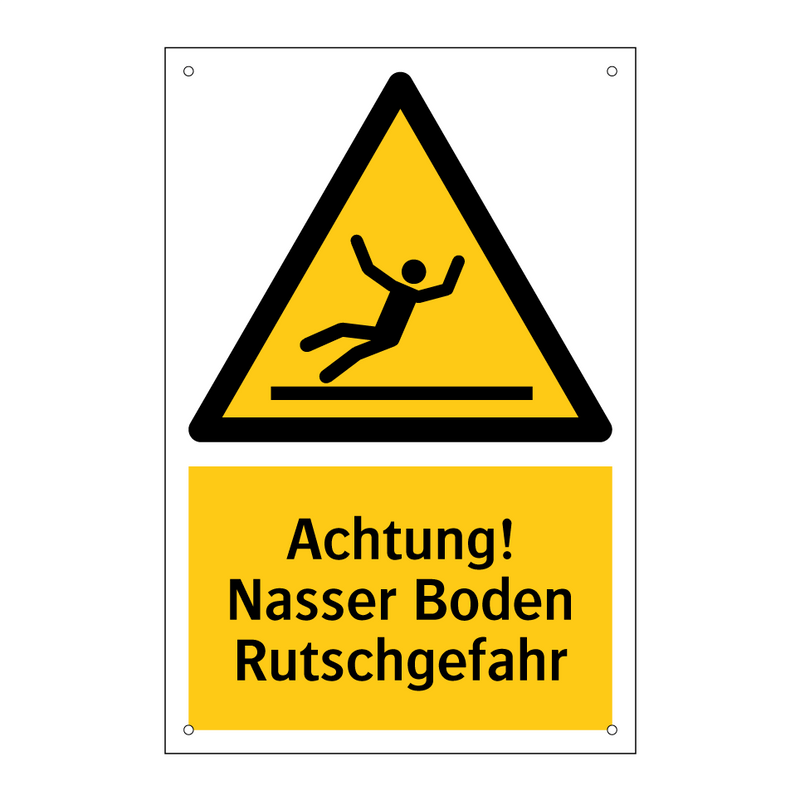 Achtung! Nasser Boden Rutschgefahr