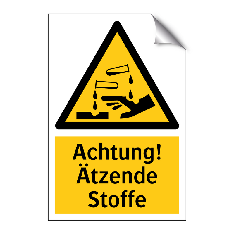 Achtung! Ätzende Stoffe