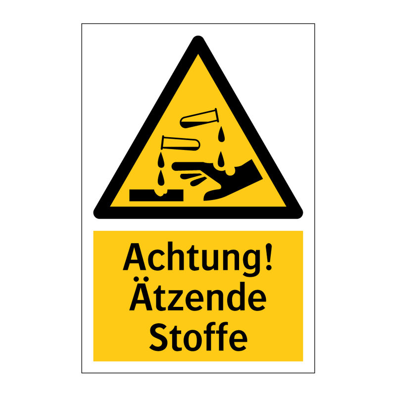 Achtung! Ätzende Stoffe