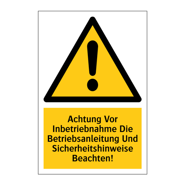 Achtung Vor Inbetriebnahme Die Betriebsanleitung Und Sicherheitshinweise Beachten!