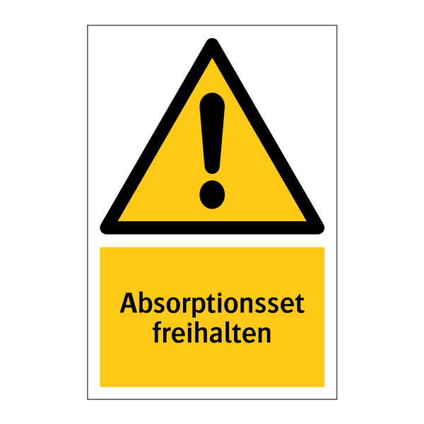 Absorptionsset freihalten