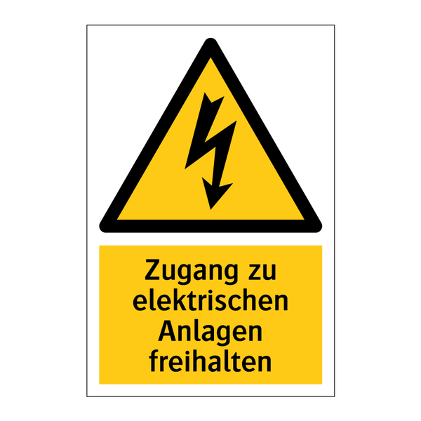 Zugang zu elektrischen Anlagen freihalten