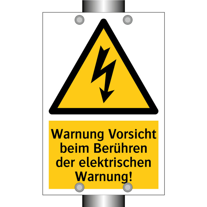 Warnung Vorsicht beim Berühren der elektrischen Warnung!