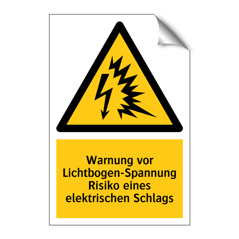 Warnung vor Lichtbogen-Spannung Risiko eines elektrischen Schlags