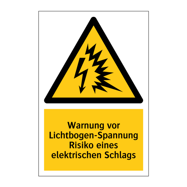 Warnung vor Lichtbogen-Spannung Risiko eines elektrischen Schlags