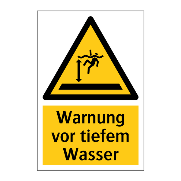 Warnung vor tiefem Wasser