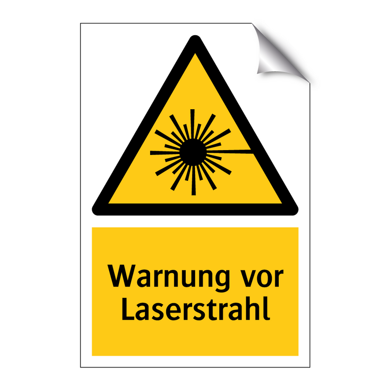 Warnung vor Laserstrahl