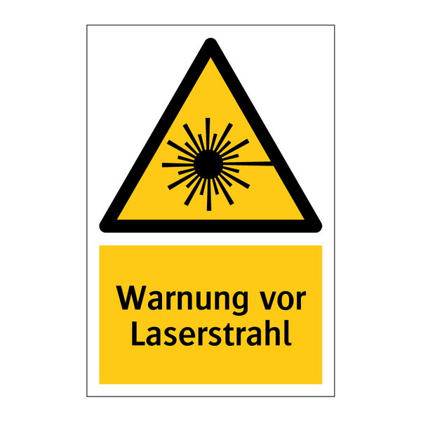 Warnung vor Laserstrahl