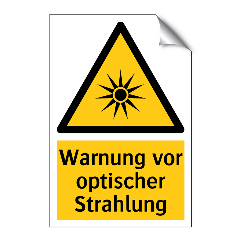 Warnung vor optischer Strahlung