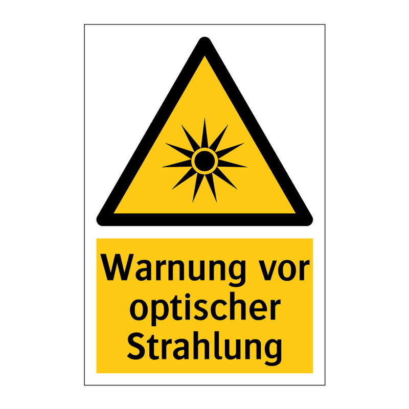 Warnung vor optischer Strahlung