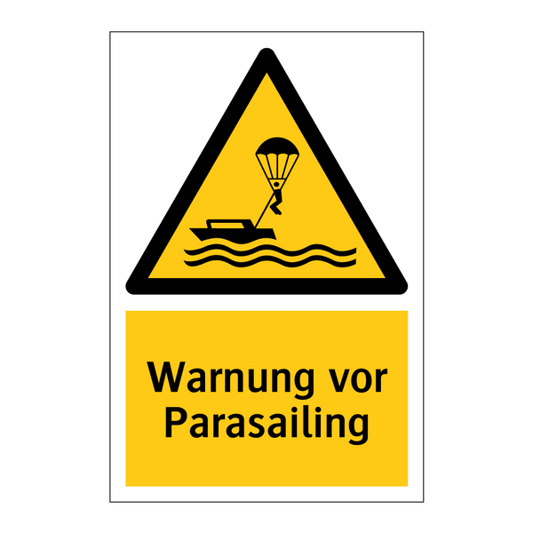 Warnung vor Parasailing