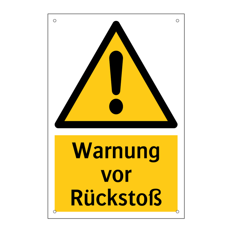 Warnung vor Rückstoß