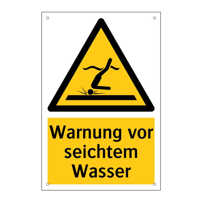 Warnung vor seichtem Wasser