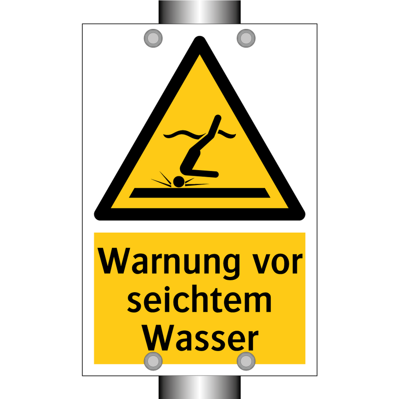 Warnung vor seichtem Wasser