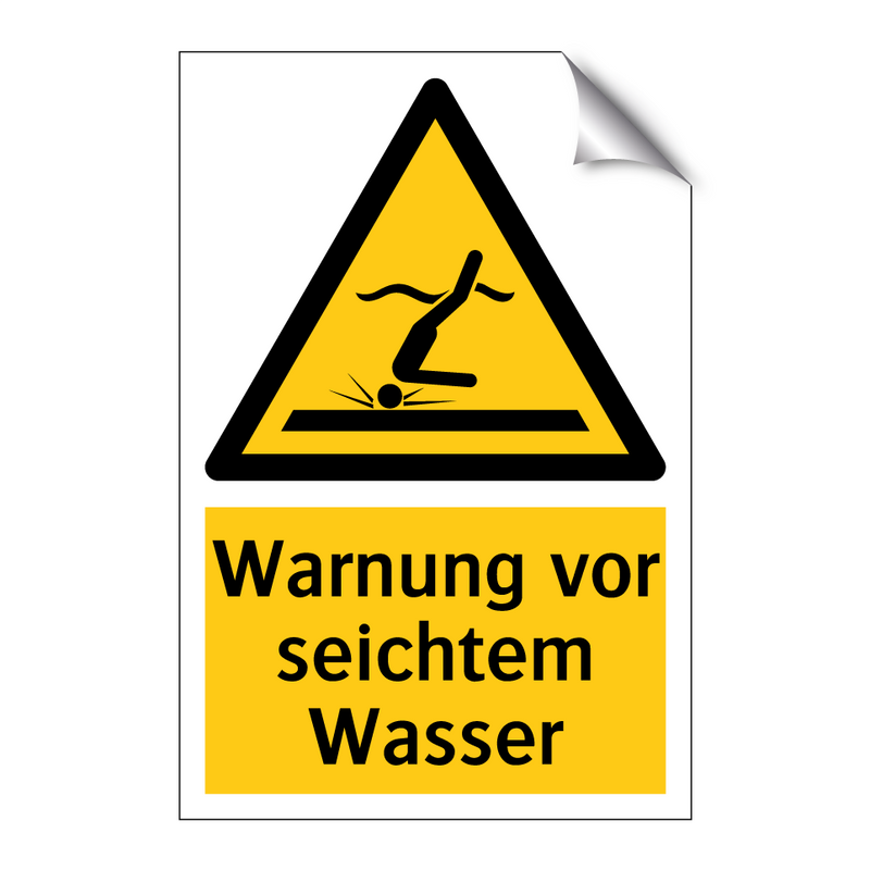 Warnung vor seichtem Wasser