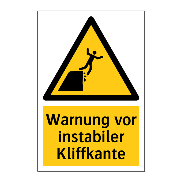 Warnung vor instabiler Kliffkante