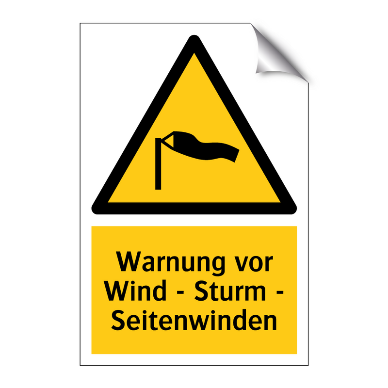 Warnung vor Wind - Sturm - Seitenwinden