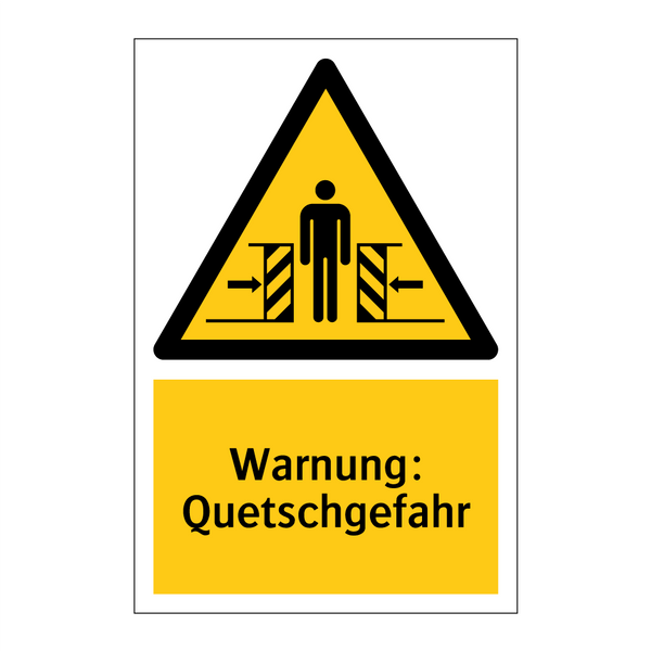 Warnung: Quetschgefahr